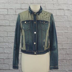 DKNY Jeans Two Tone Denim Jean Jacket